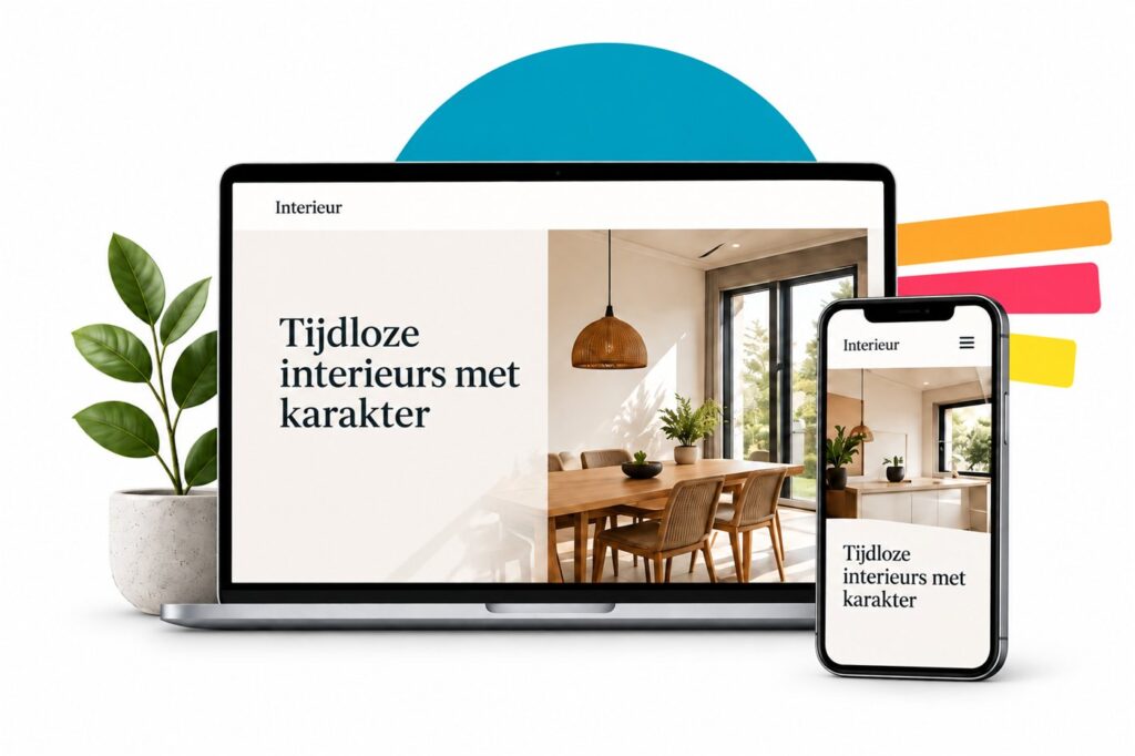 Voorbeeld van een op maat gemaakte WordPress-website op laptop en smartphone